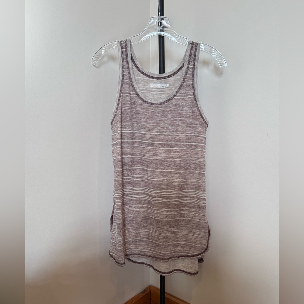 Prana Tank Top Brown Stripes XS